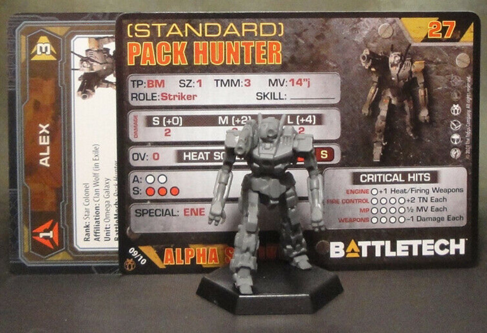 Battletech Pack Hunter, Mech / Pilot Cards - Catalyst Clan Ad Hoc Star