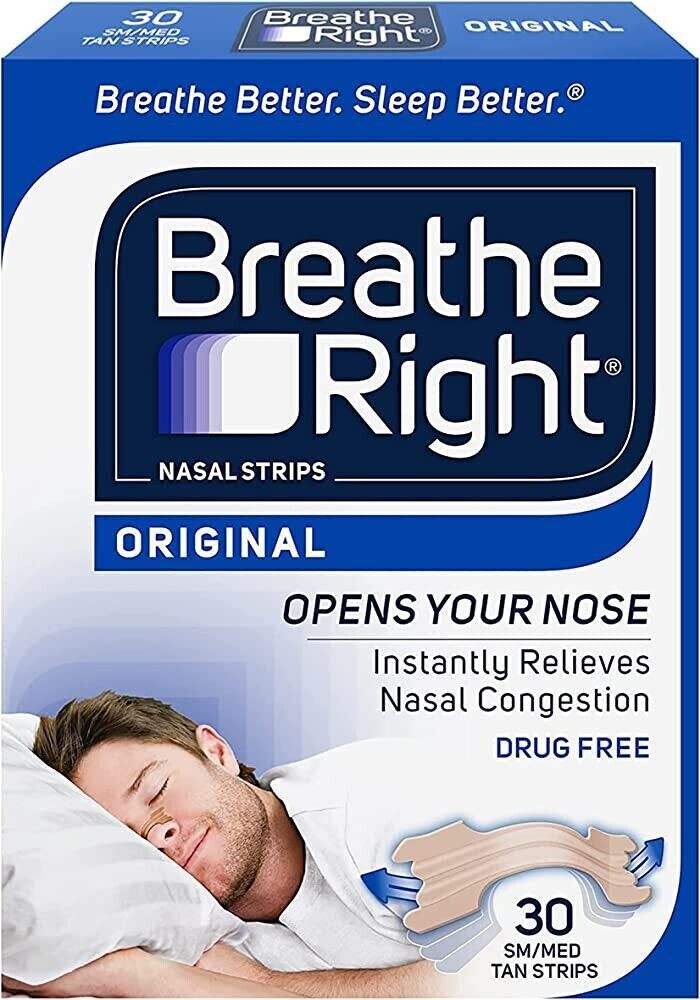 BREATHE RIGHT NASAL STRIPS TAN SMALL/MEDIUM STRIP 30CT
