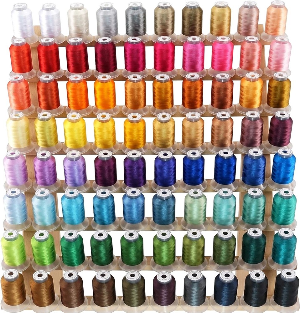 80 Spools Polyester Embroidery Machine Thread Kit 500M 550Y Each Spool - Colo...