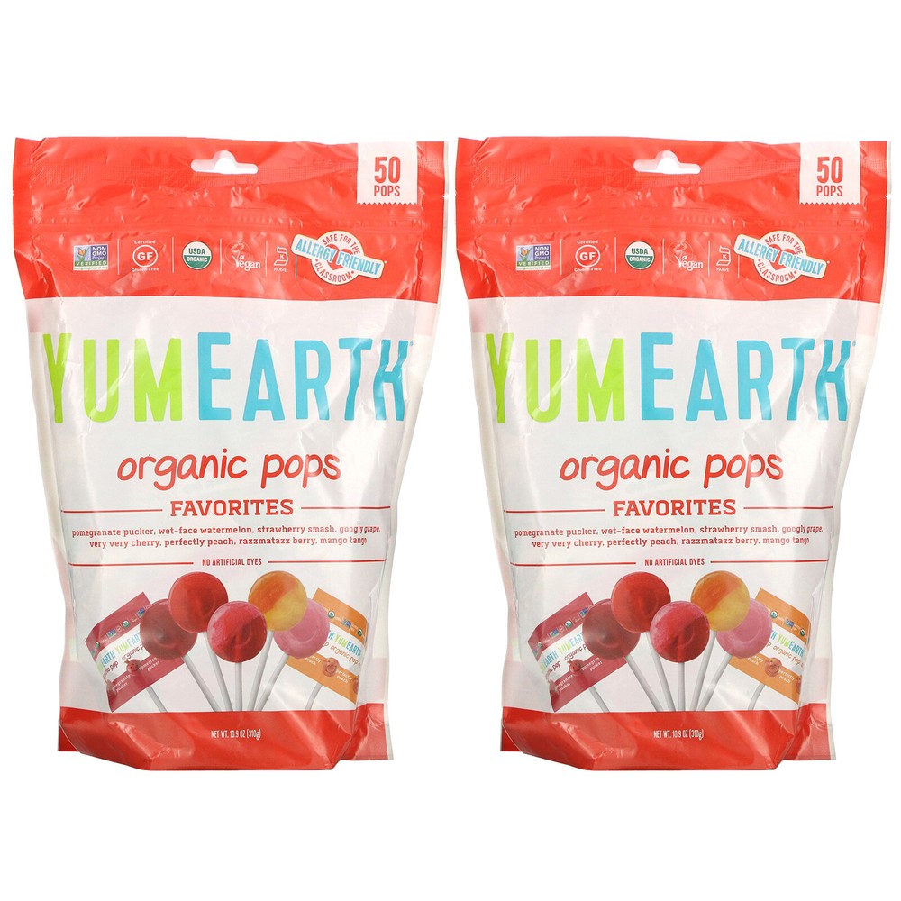(2 Pack) 50 Count Organic Pops, Assorted Flavors