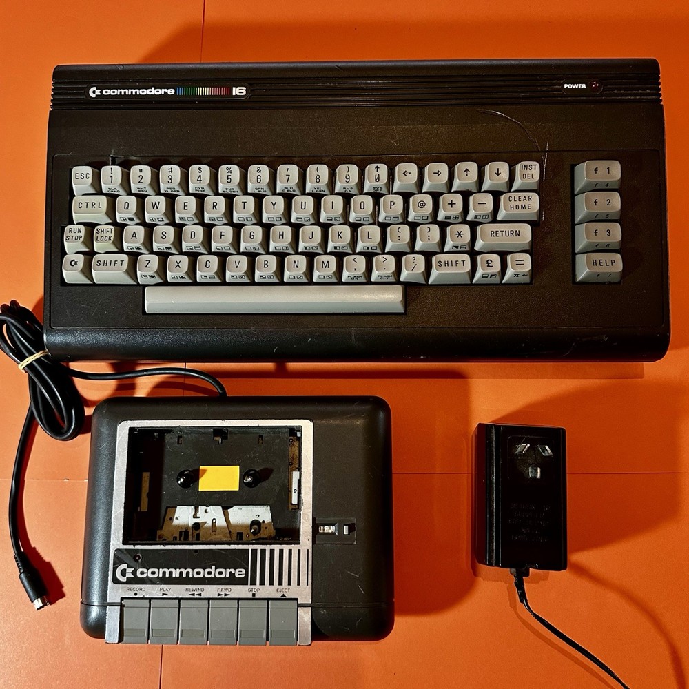 Commodore 16 C16 Bundle, Datasette & Power supply  - Working