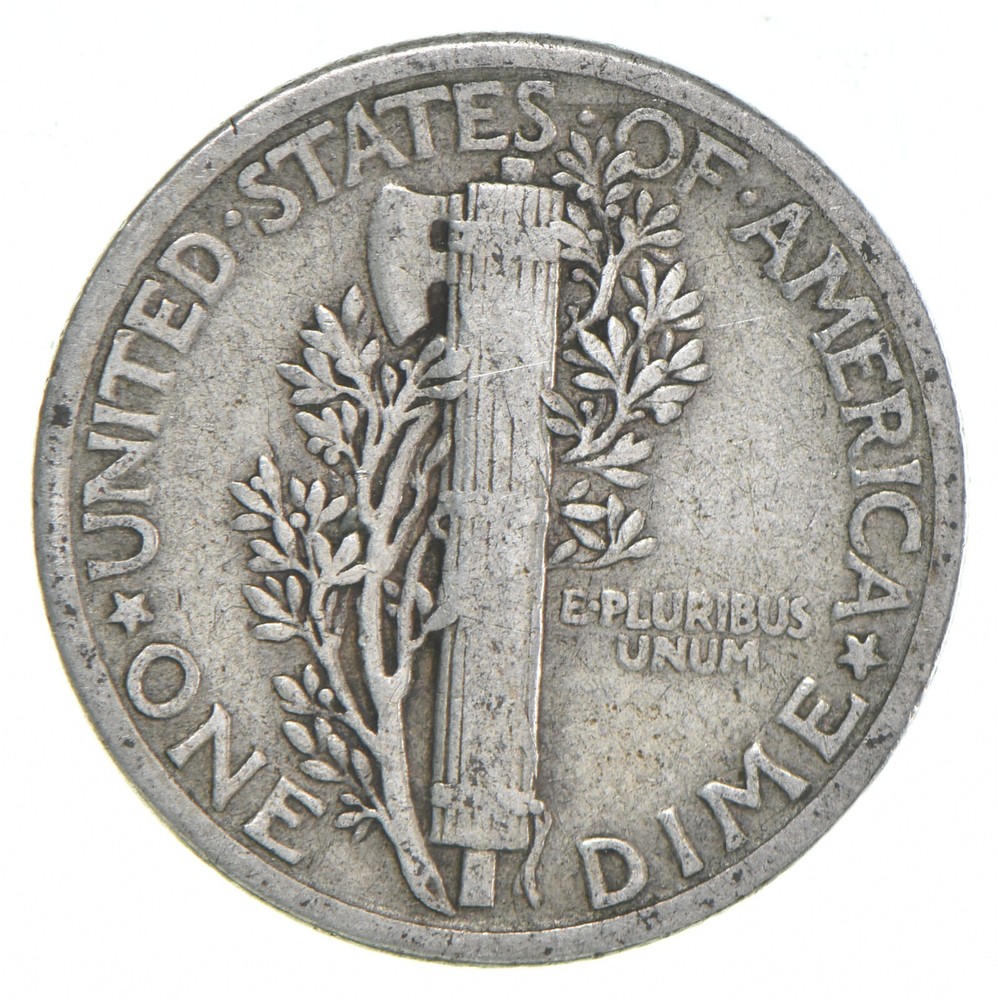 VG+ 1928 Mercury 90% Silver Dime