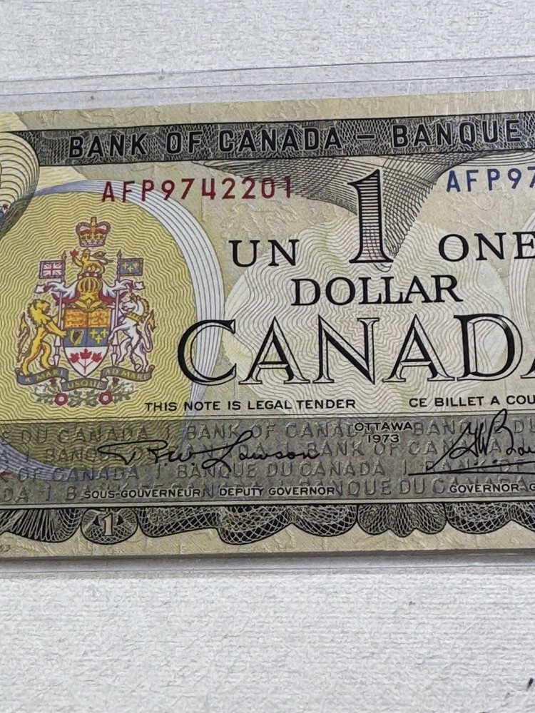 1973 Canada 1 Dollar Banknote Crow Bouey P# 85b