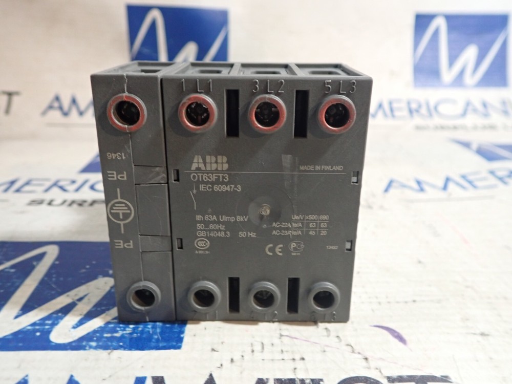 ABB OT63FT3 Disconnect Switch 63 amp with Handle Operator