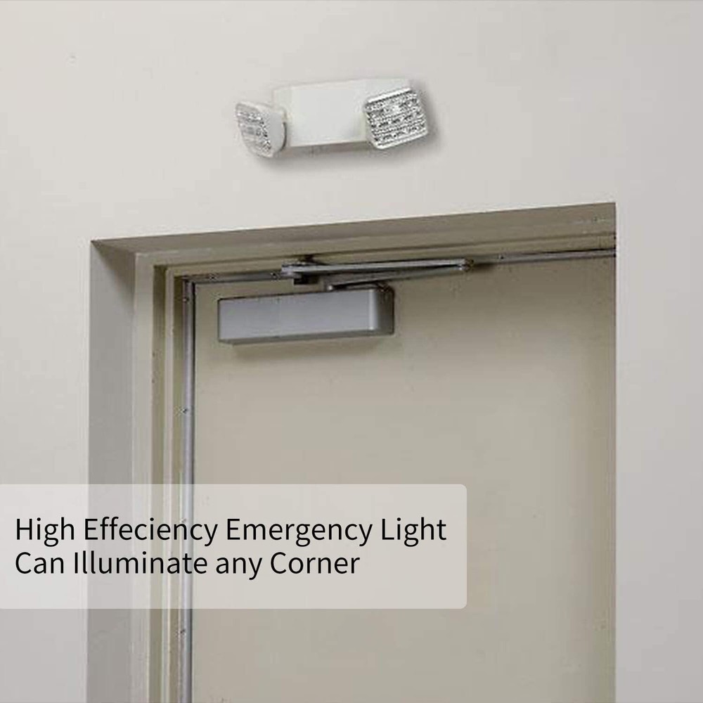 LED Emergency Exit Light Battery Backup & Adjustable Two Heads, UL 924-Listed