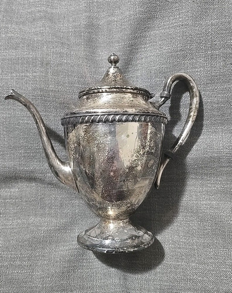 F.B. Rogers Silver Co 2319 Coffee Pot – Silver on Copper – Vintage 10.5"