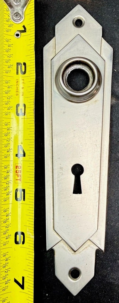 Art Deco Corbin Miami Pattern B Design Interior Knobs, Plates, Nickel Chrome