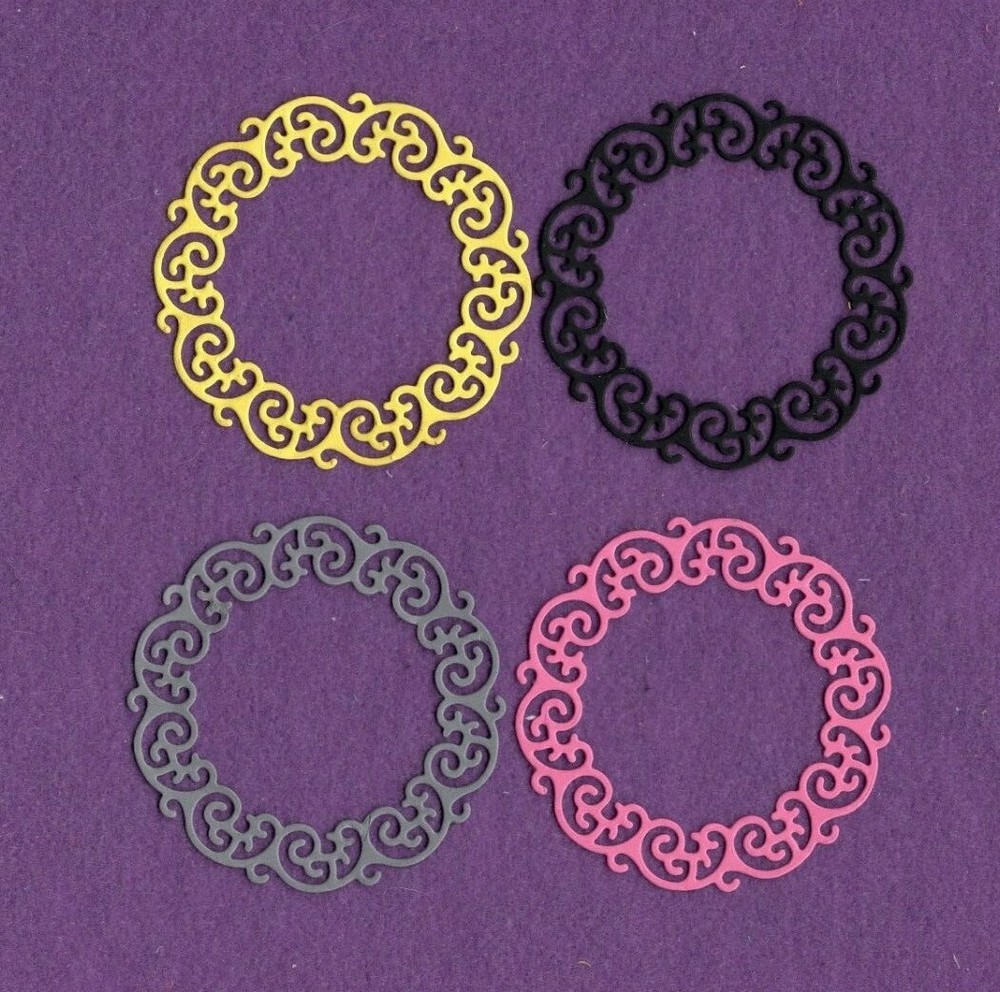 FANCY CIRCLE FRAME # 2 die cuts scrapbook cards W