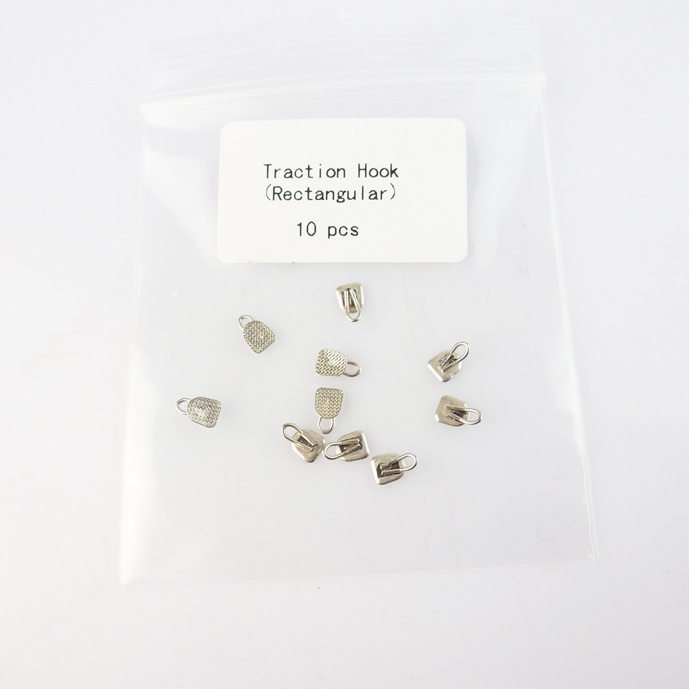 10Pcs Dental Orthodontic Lingual Buttons Round/Rectangular Bondable Mesh Base
