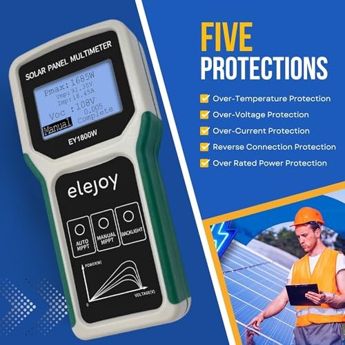 EY1800W Solar Panel Tester Multimeter, DC/AC Solar Panel Watt Meter,