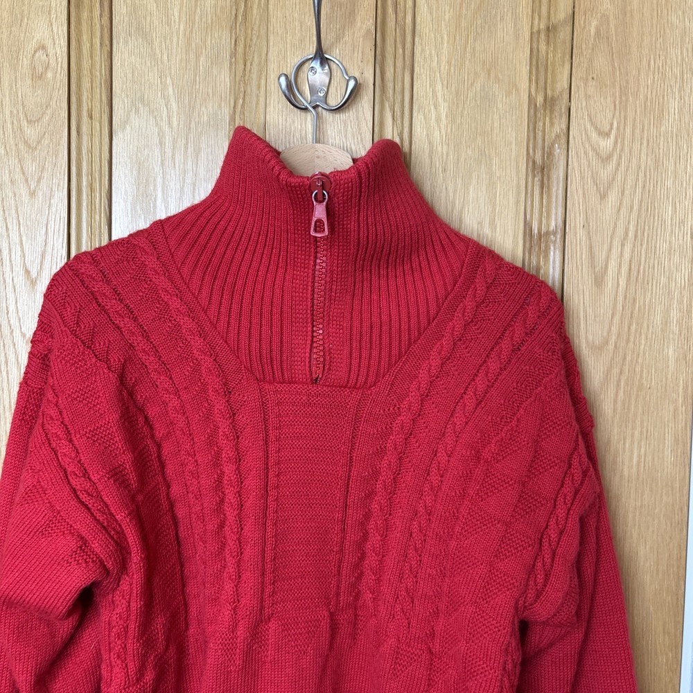 Denbigh Wind Stopper Pullover Mens Medium Blue Popover Golf 100% Wool Jacket