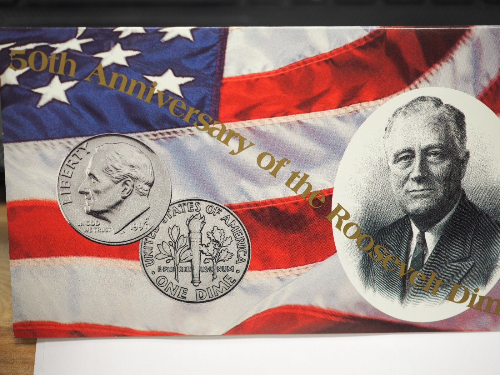 1996 W Roosevelt Dime ~ 50th Anniversary Coin ~ with COA ~ FREE SHIPPING!
