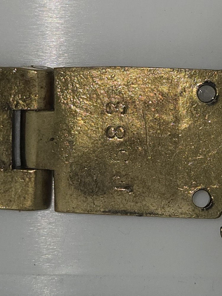 Antique Hinges Ornate Cast Solid Brass Large 6-1/2"