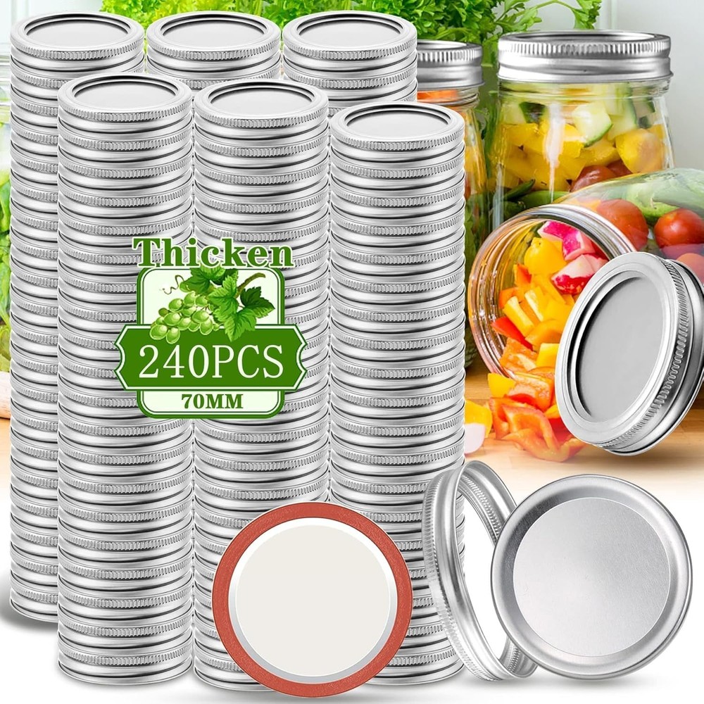Split-Type Regular Mouth Canning Lids and Rings Set