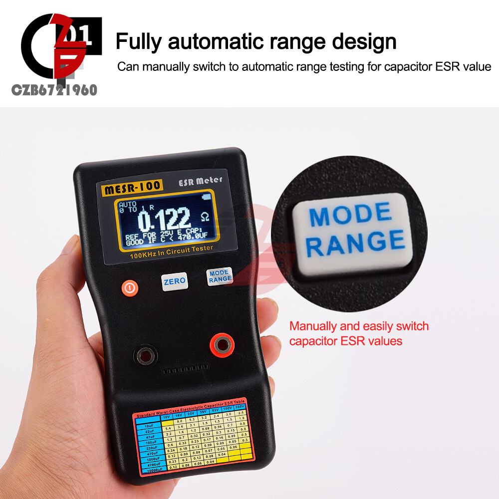 MESR-100 ESR Capacitance Ohm Meter Capacitance Internal Resistance Circuit Test