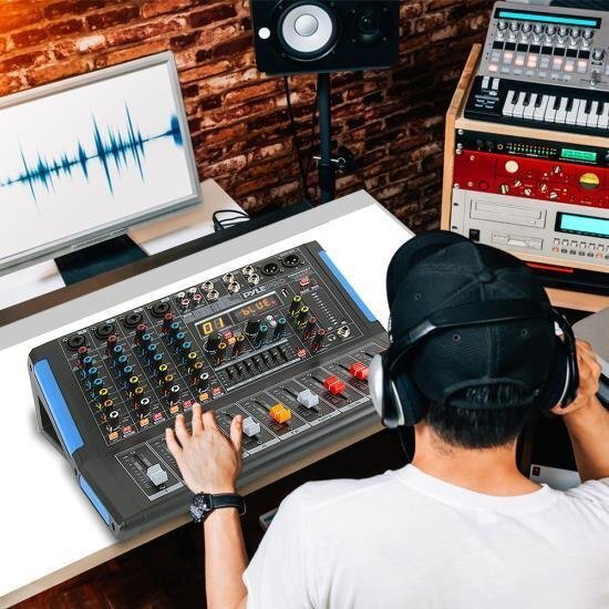 Pyle PMXU46BT Bluetooth 4 Ch. Studio DJ Controller Audio Mixer Console System