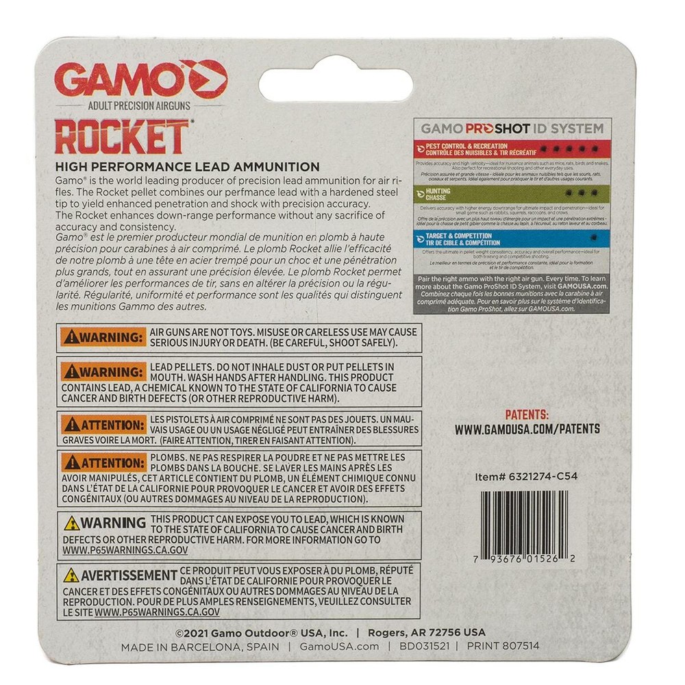 Gamo Rocket Pellets .177 Steel Tip 150 pellets