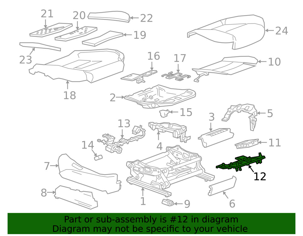 Genuine GM Front Seat Adjuster Memory Module Bracket 23303008