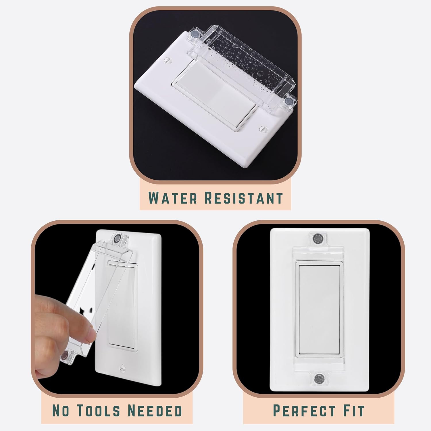 Bates Magnetic Light Switch Guard, 2 Pack, Clear, Child Proof Cover, Lock, Wall