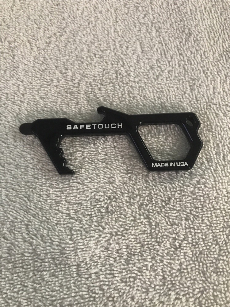 Black SafeTouch Hygiene Multi-Tool Key Solid Copper Safe Touch Open Doors USA