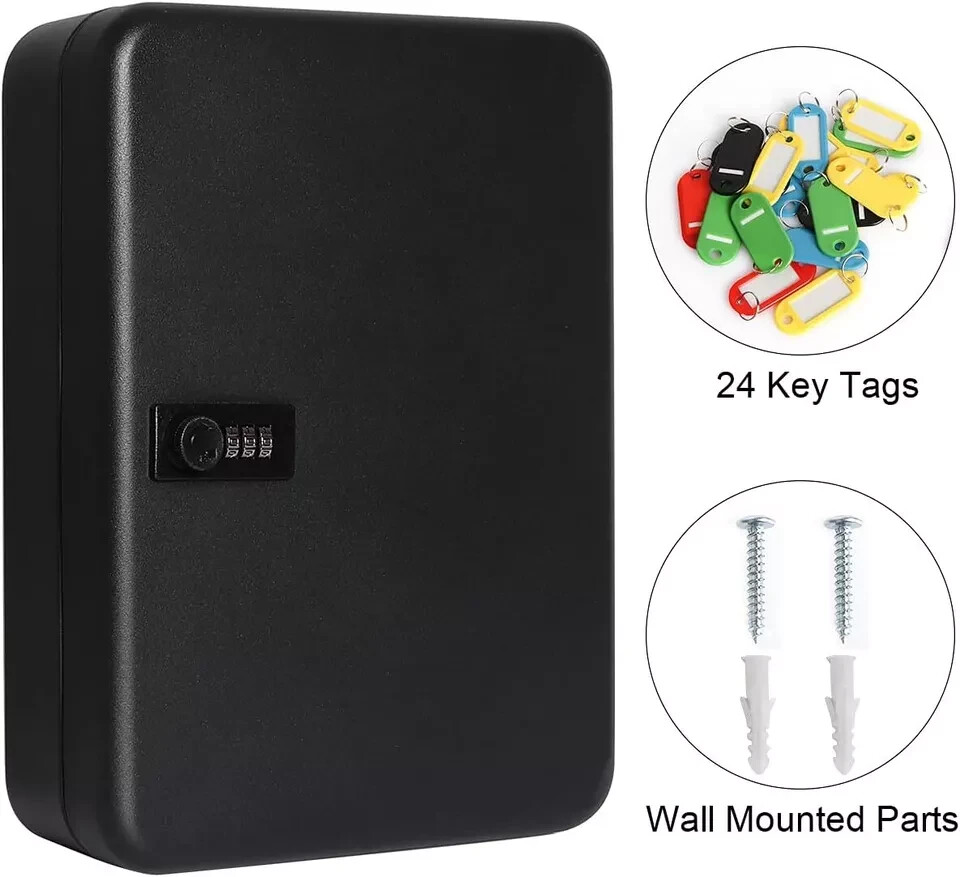 Key Cabinet Wall Mount,Locking Key Organizer,Key Storage Lock Box with Code,Key