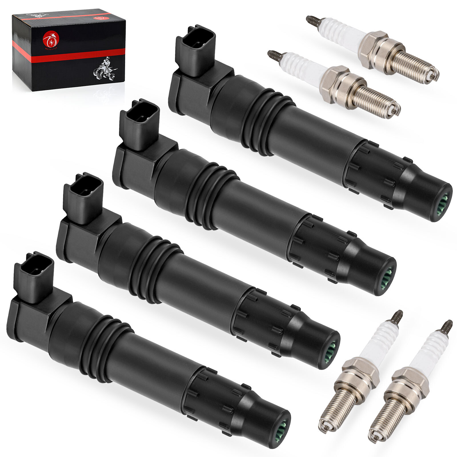 4pcs Ignition Coils & Iridium Spark Plugs For Suzuki GSX-R600 GSX-R750 GSX-R1000