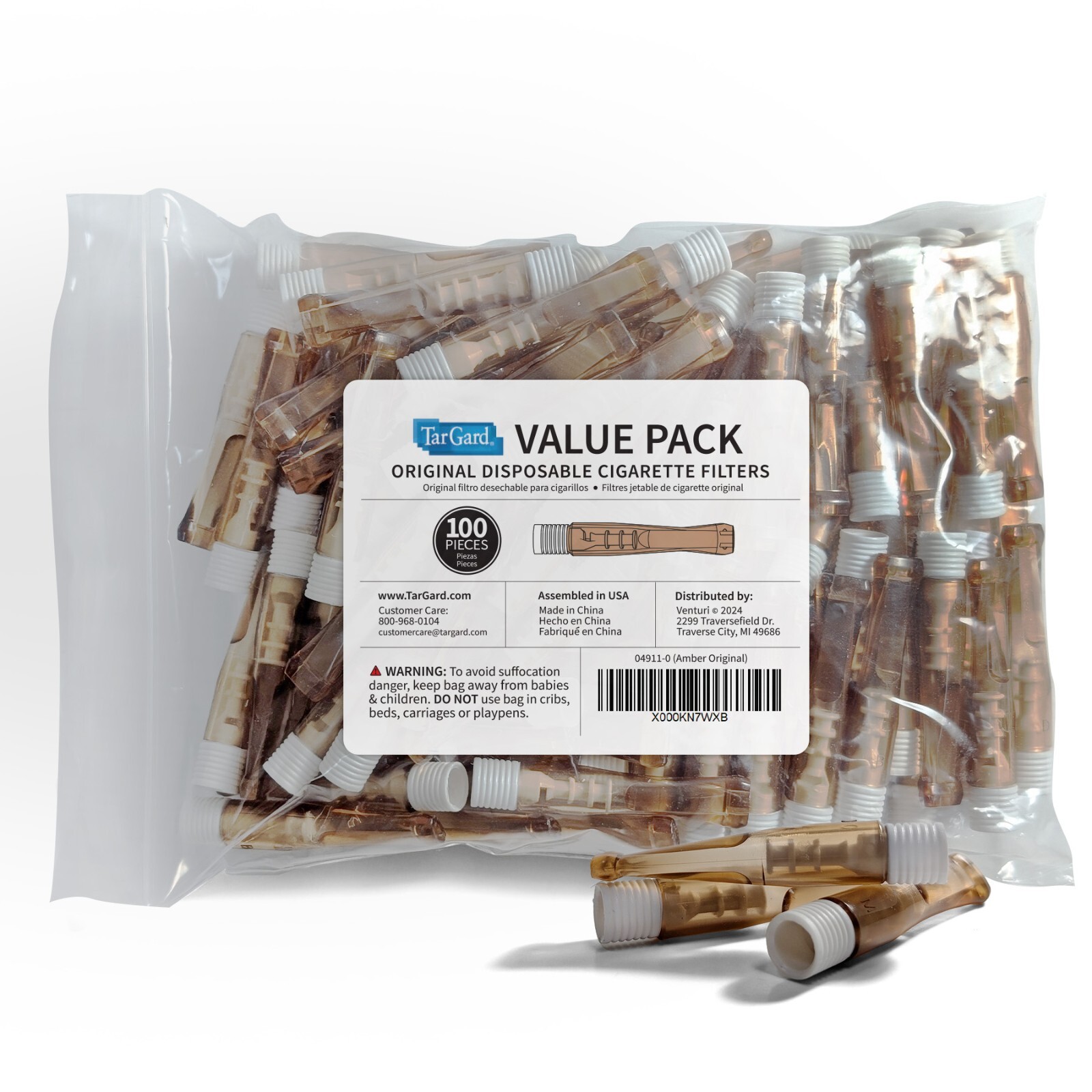 TarGard Amber Original Disposable Cigarette Filters - Block Guard Filter