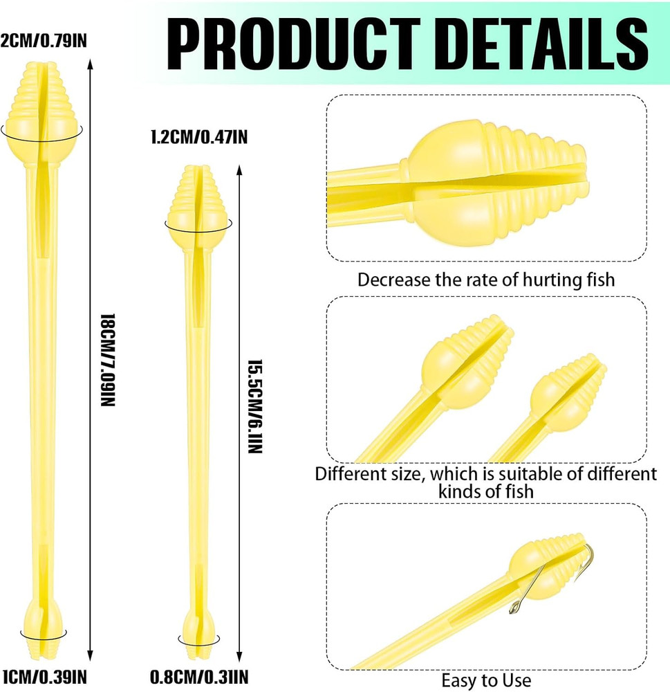 6 Pcs Fish Hook Remover Tool Plastic Snelled Hook Disgorger Portable Unhook Extr