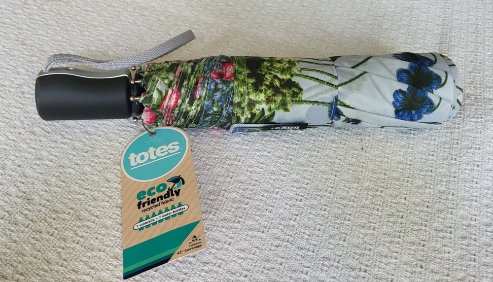 Totes Eco Friendly Floral Umbrella 42" Coverage