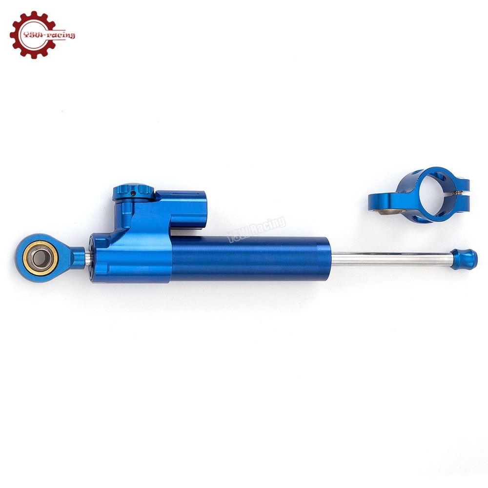 CNC Blue Steering Damper Motorcycle Stabilizer Linear Reversed Safe Control US