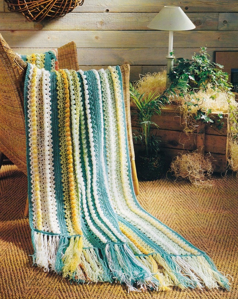 SPRINGTIME Mint Sherbet Afghan/Crochet Pattern INSTRUCTIONS ONLY