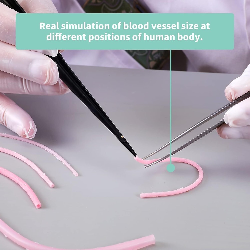 2PC Vascular Microvascular Anastomosis Suture Practice Exercise Model Suppleness