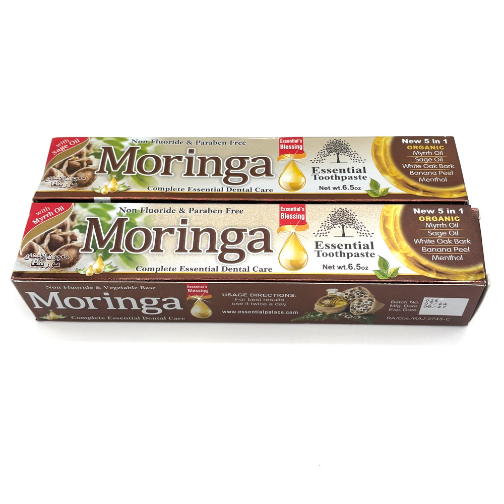 Organic Moringa Toothpaste 2-Pack – Essential Palace, Fluoride-Free