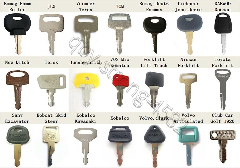 100 Heavy Construction Equipment Ignition Keys Set