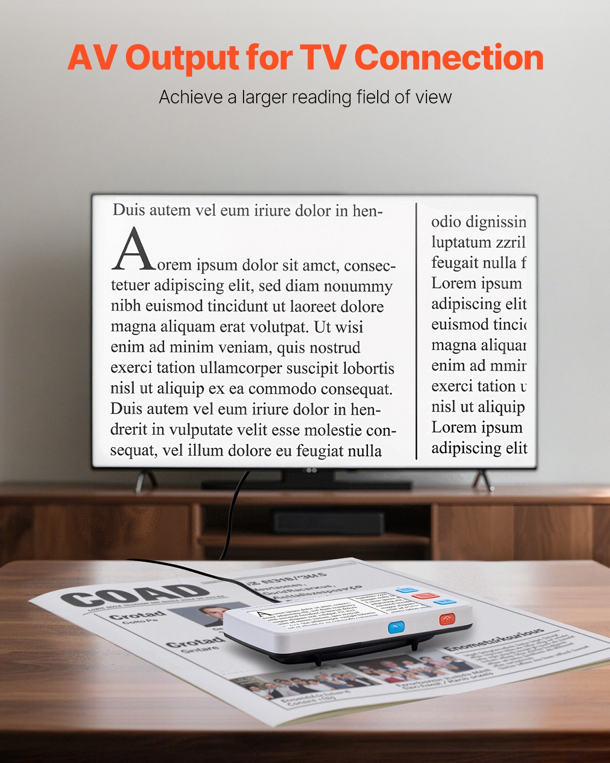 VEVOR Portable Digital Magnifier 5" HD Electronic Video Magnifier 4X - 32X Zoom