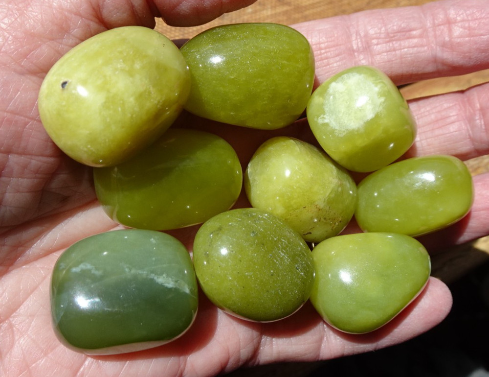 Serpentine - 9 Medium Tumbled Stones rt132b