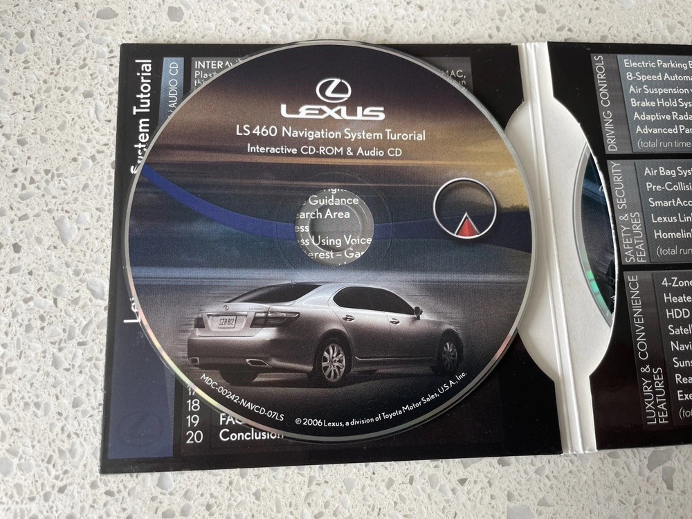 2007 2008 LEXUS LS460 NAVIGATION SYSTEM TUTORIAL INTERACTIVE CD ROM AUDIO CD OEM