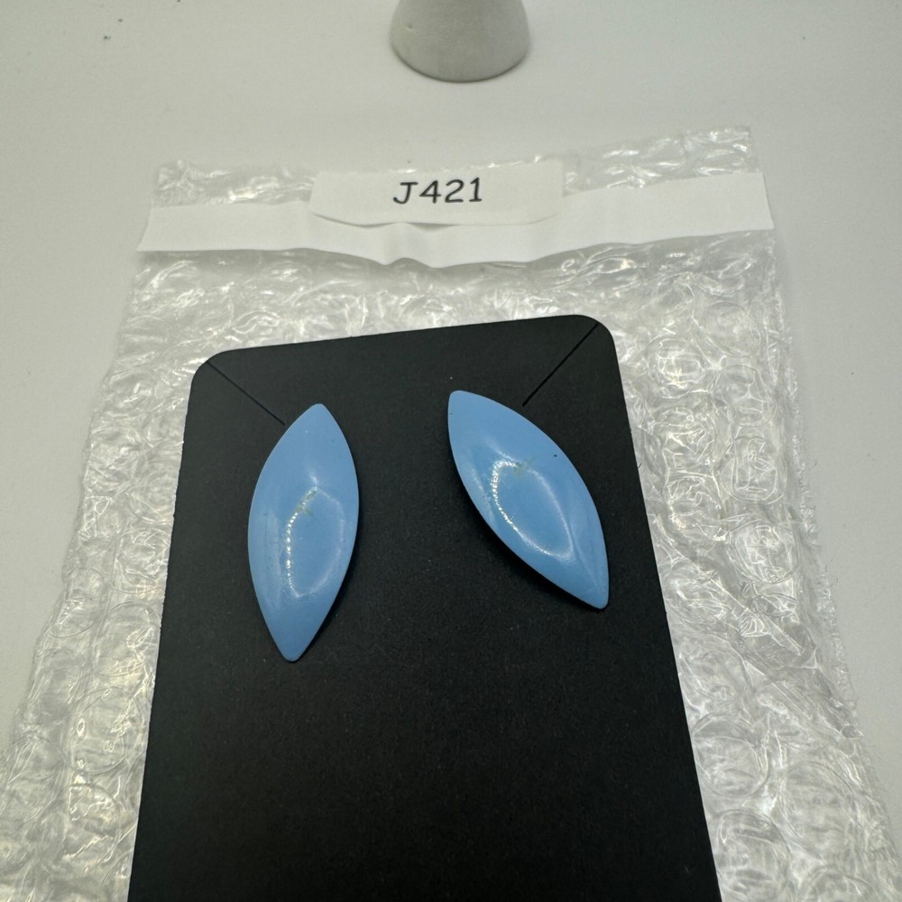 Vintage Blue Marquise Post Back Earrings
