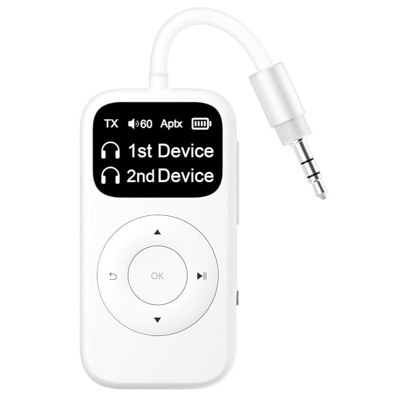 Soundsync Pro Bluetooth Transmitter & Receiver: Pair 2 Headphones On Same Device
