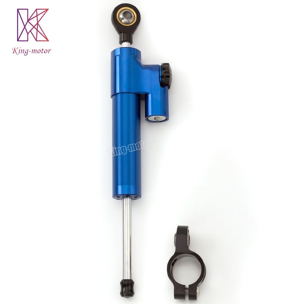 CNC Blue Steering Damper Motorcycle Bike Stabilizer Linear Reversed Safe Control