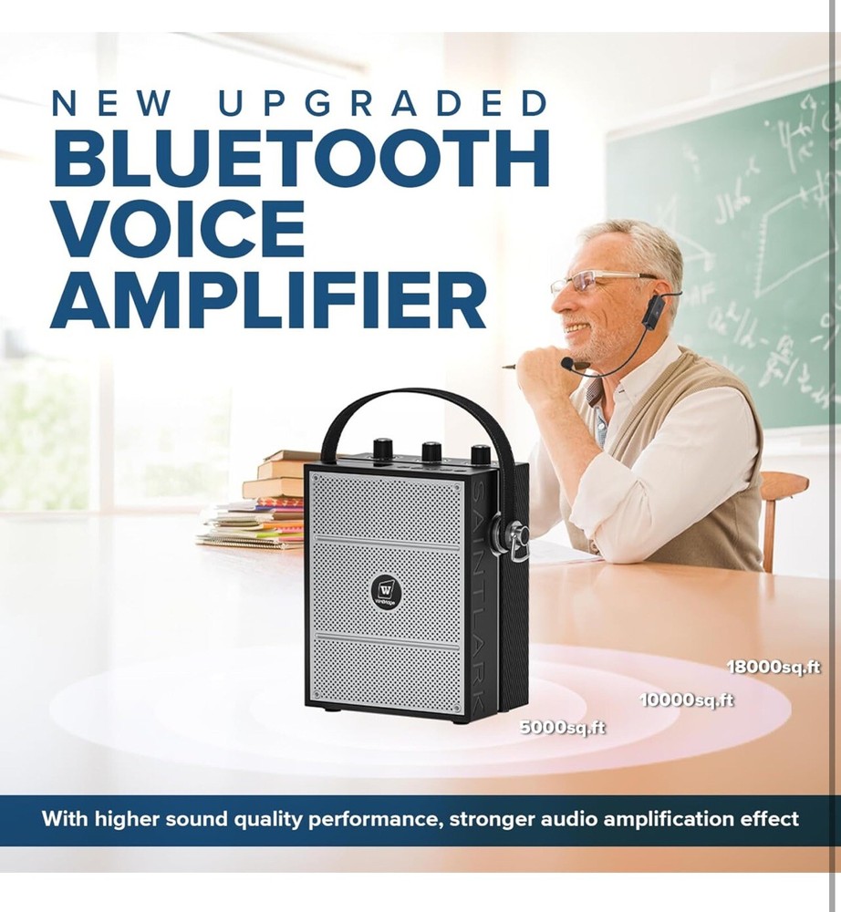 WinBridge Bluetooth 5.3 Voice Amplifier with Wireless Microphone Headset S98