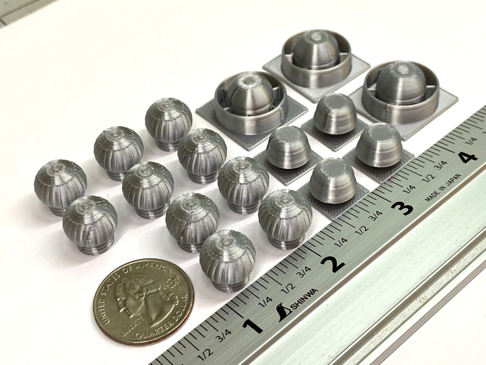 O Scale Roof Vents & Exhaust Fans – 17-Piece Set – Aluminum-Look Detail Parts