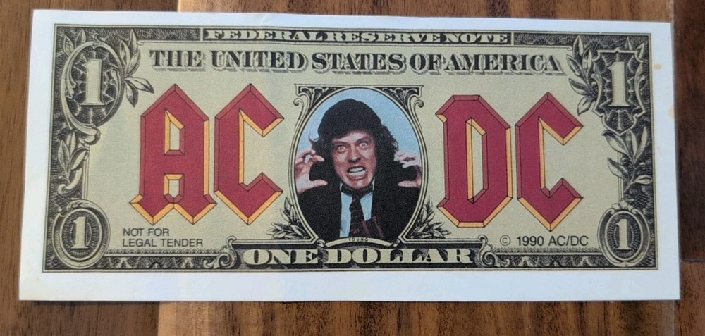AC/DC Dollar Bill 1990 Tour Money Talks Promotional (Listing #433)