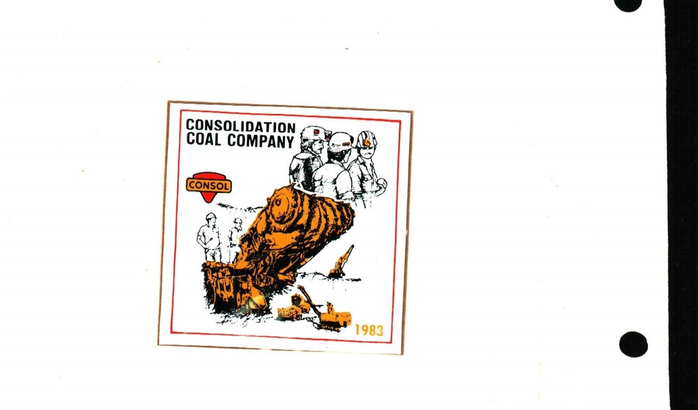 NICE  CONSOL COAL CO. COAL MINING STICKER # 790