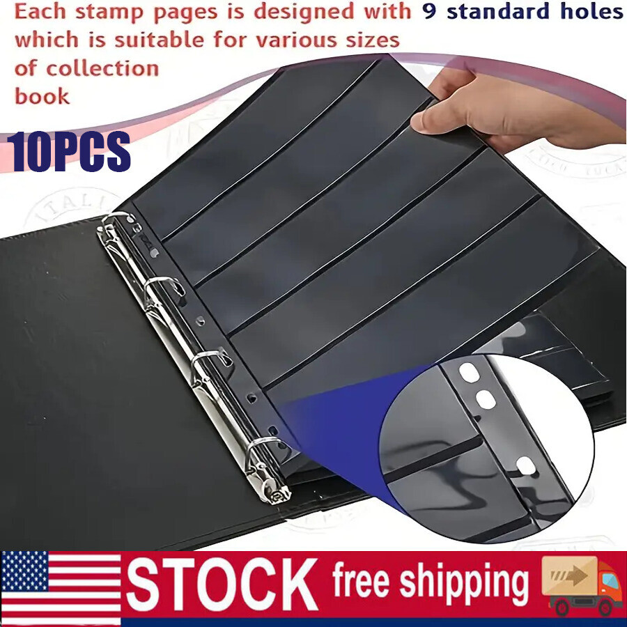 10 Sheet, 5 Rows Pages for Stamp Collectors, Stamp Pages for Stamp Album Binder
