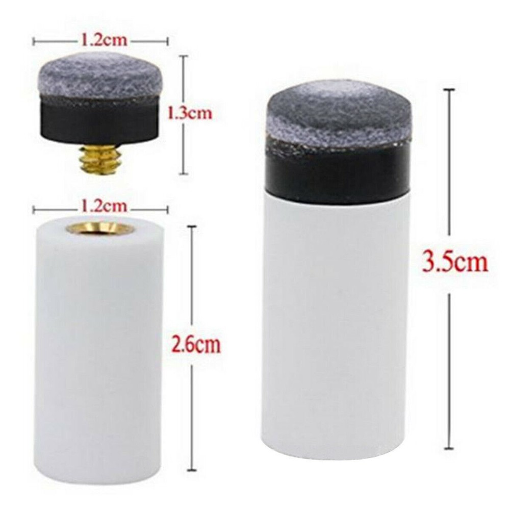 8 Pairs Billiard Screw-on Tips with Pool Cue Stick Ferrules Soft Grey Tips Set