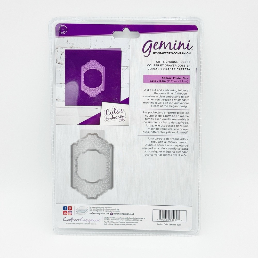 Crafters Companion Gemini Normandy Frame Cut & Emboss Folder
