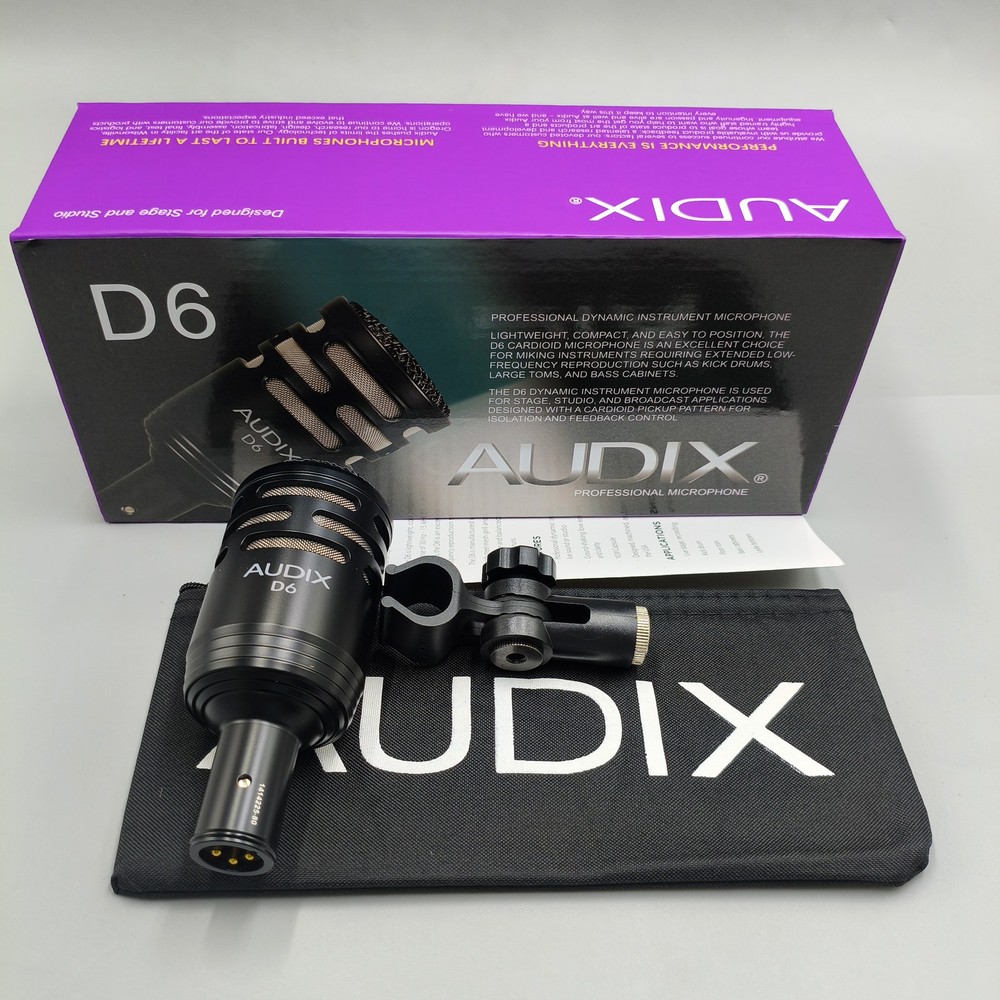 Audix D6 Professional Dynamic Kick Drum Microphone for Stage Studio & Broadcast