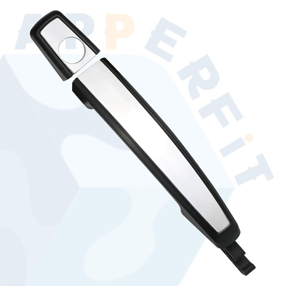 APPERFiT Exterior Door Handle w/Chrome Insert & End Cap Black&Chrome FL