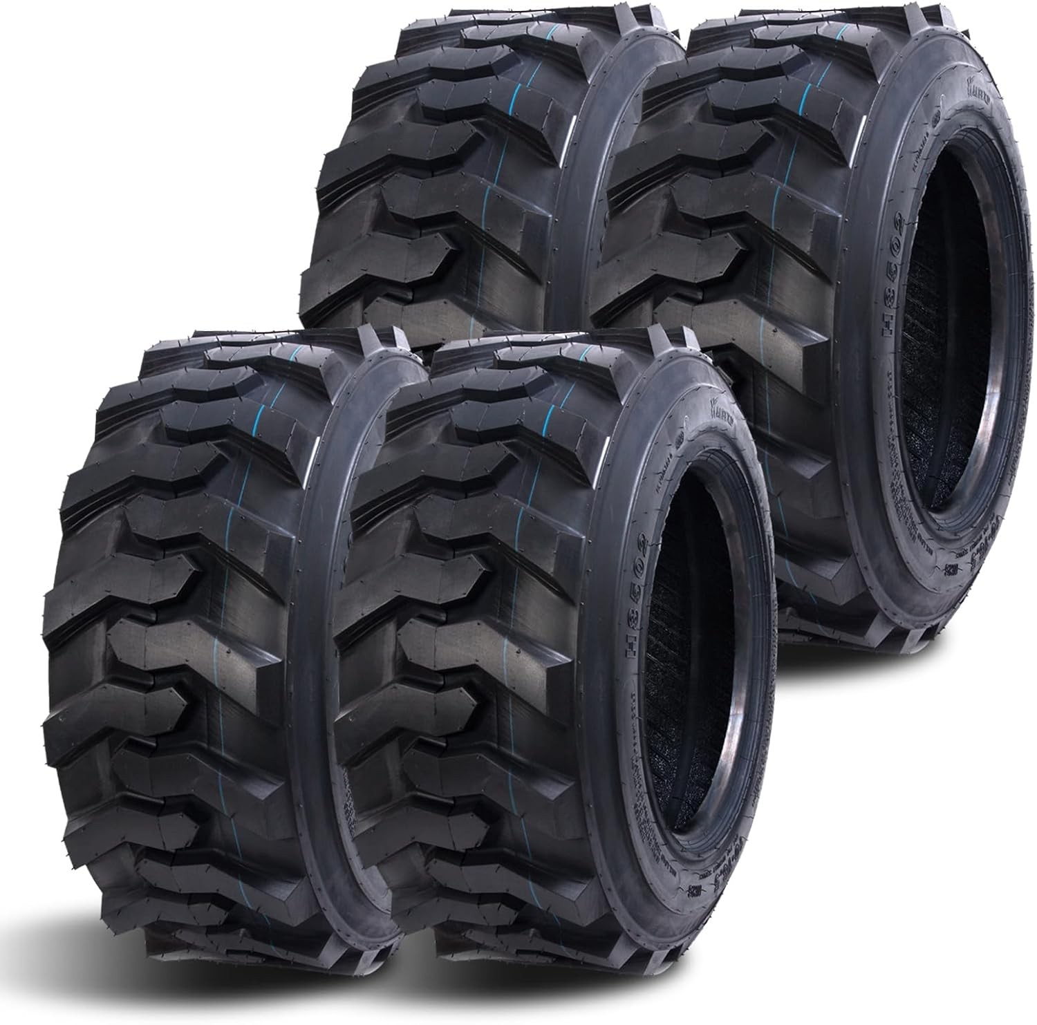 4-Pack 10-16.5 Skid Steer Loader Tires 10PR SKS Heavy Duty Deep & Large Tread